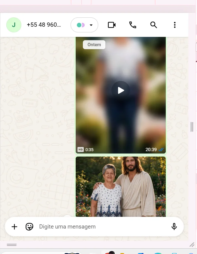 Vídeo e imagem da homenagem entregues pelo WhatsApp